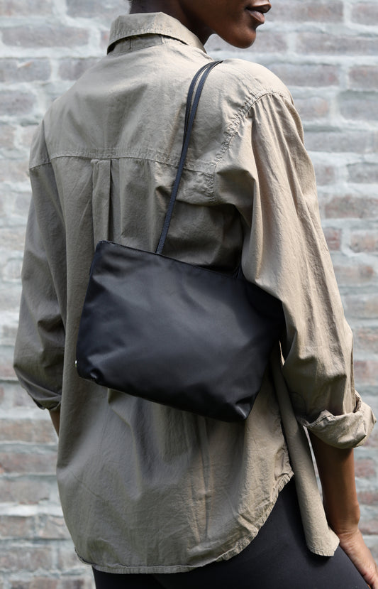 Black Satin Spaghetti Tote