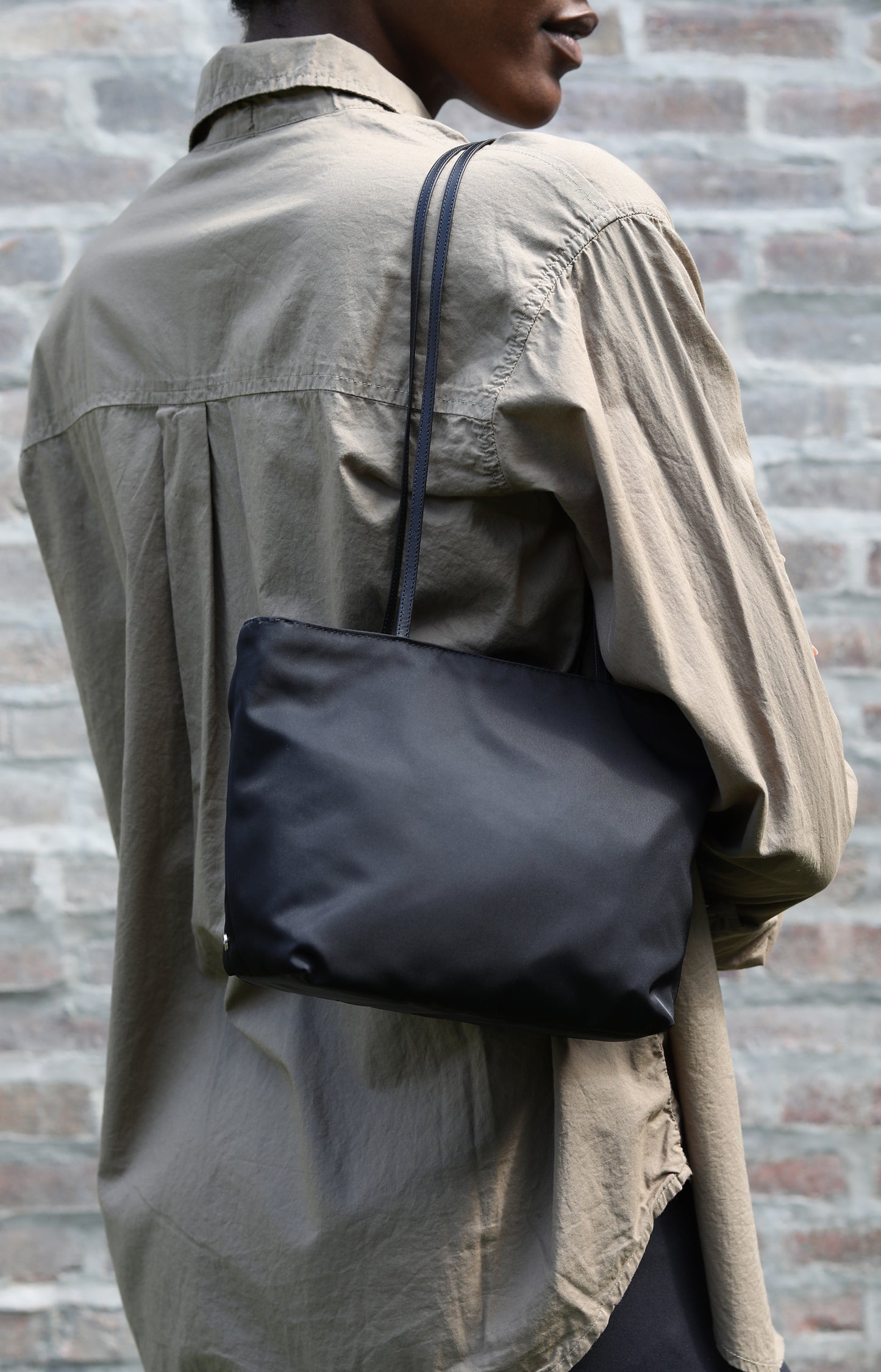 Black Satin Spaghetti Tote