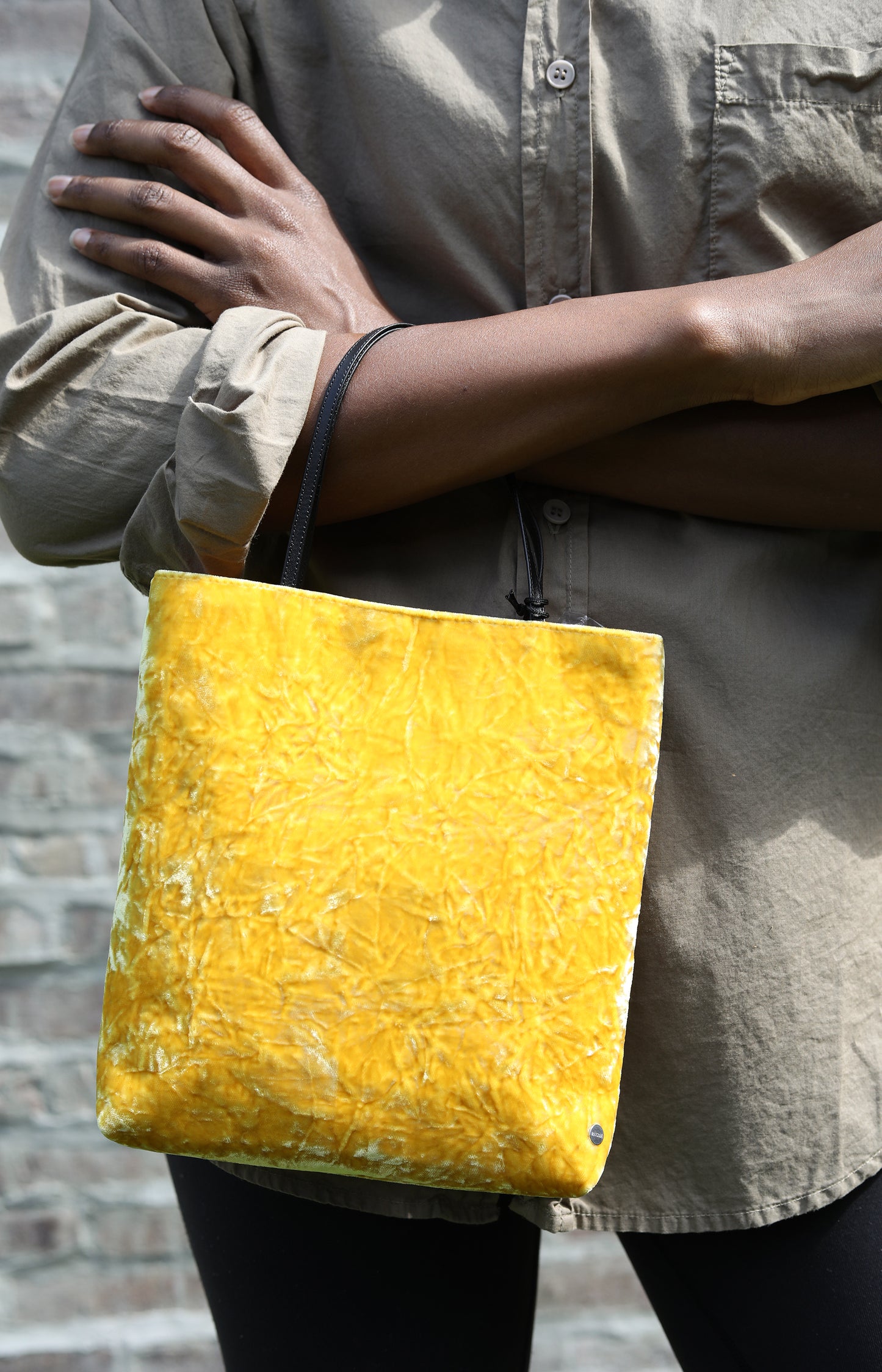 Honey Crushed Velvet Thea Bag