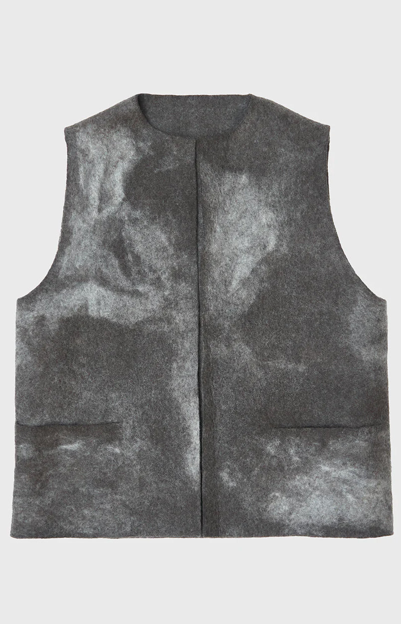 Natural Melange Felt Vest