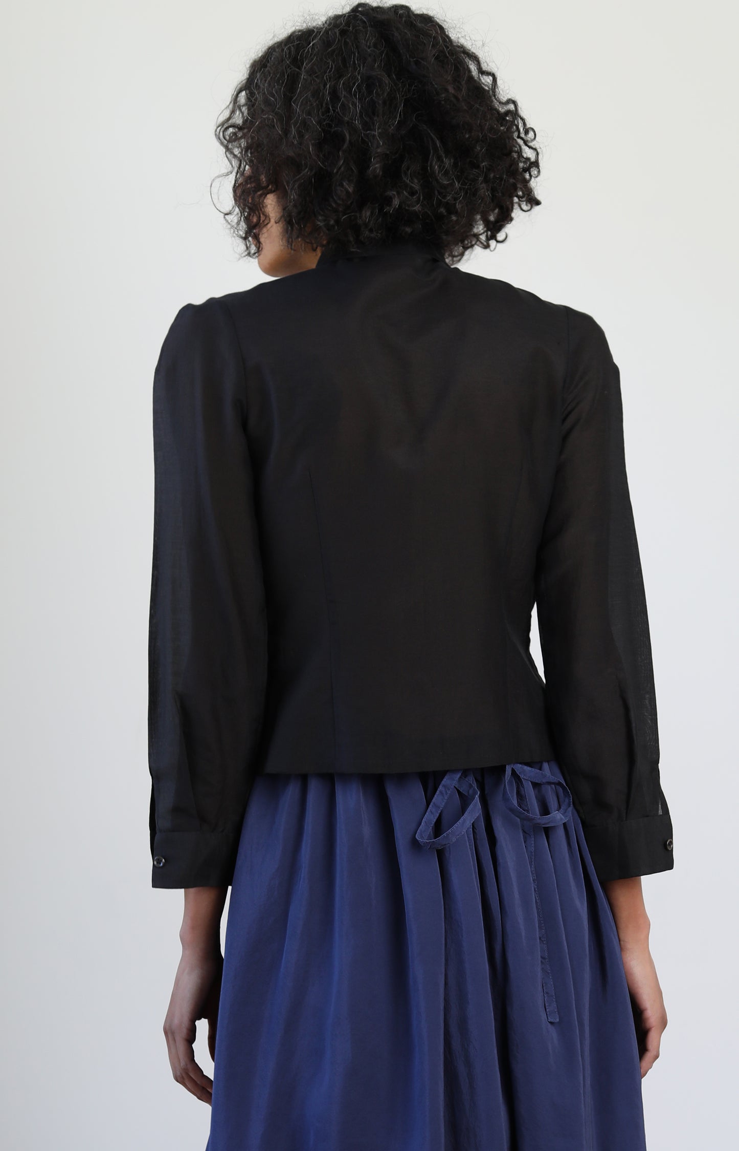 Black Silk Cotton Shirt