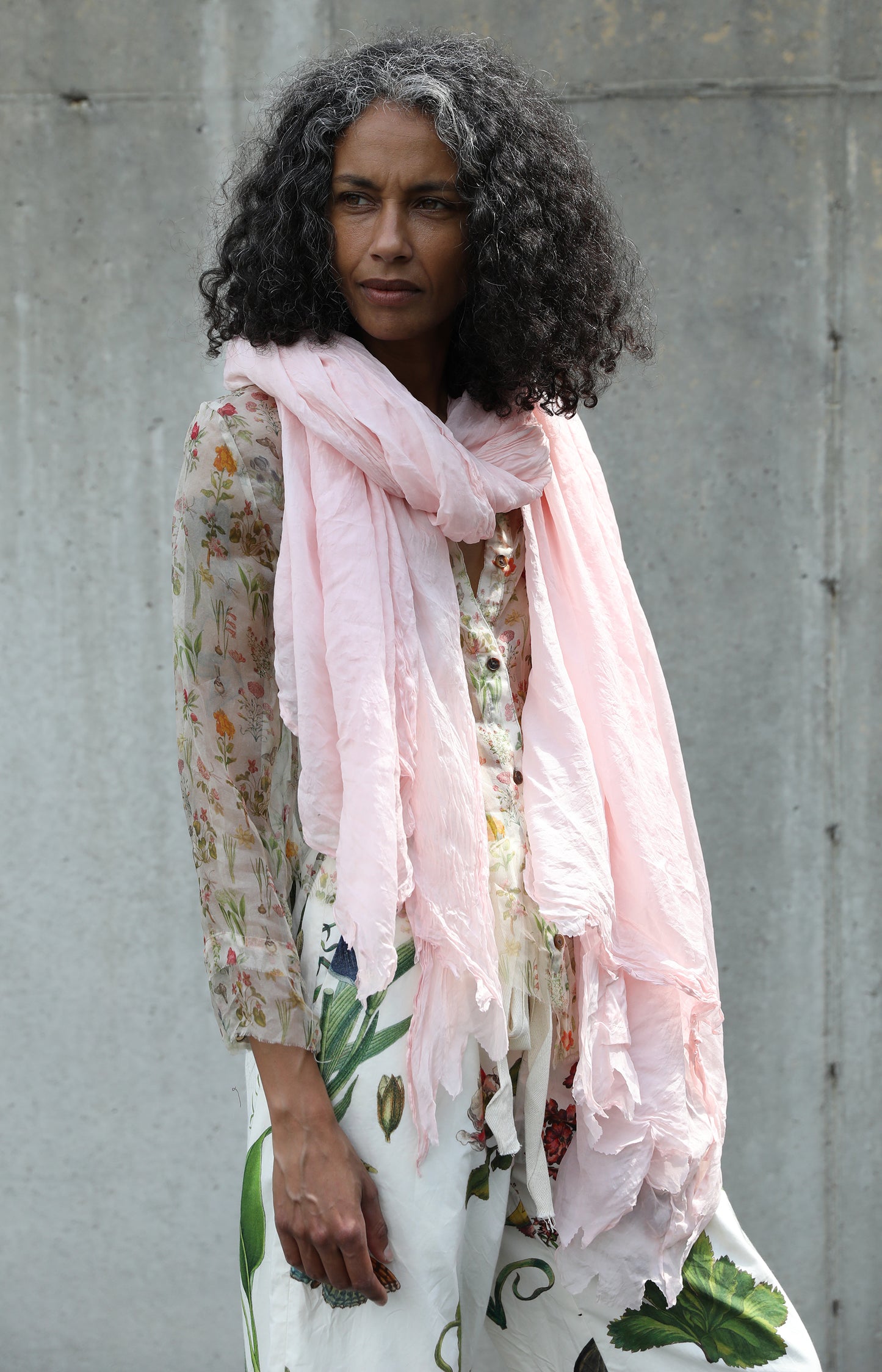 Pale Pink Silk Scarf