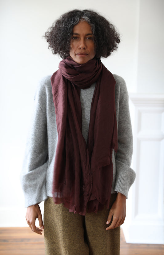 Burgundy Silk Scarf