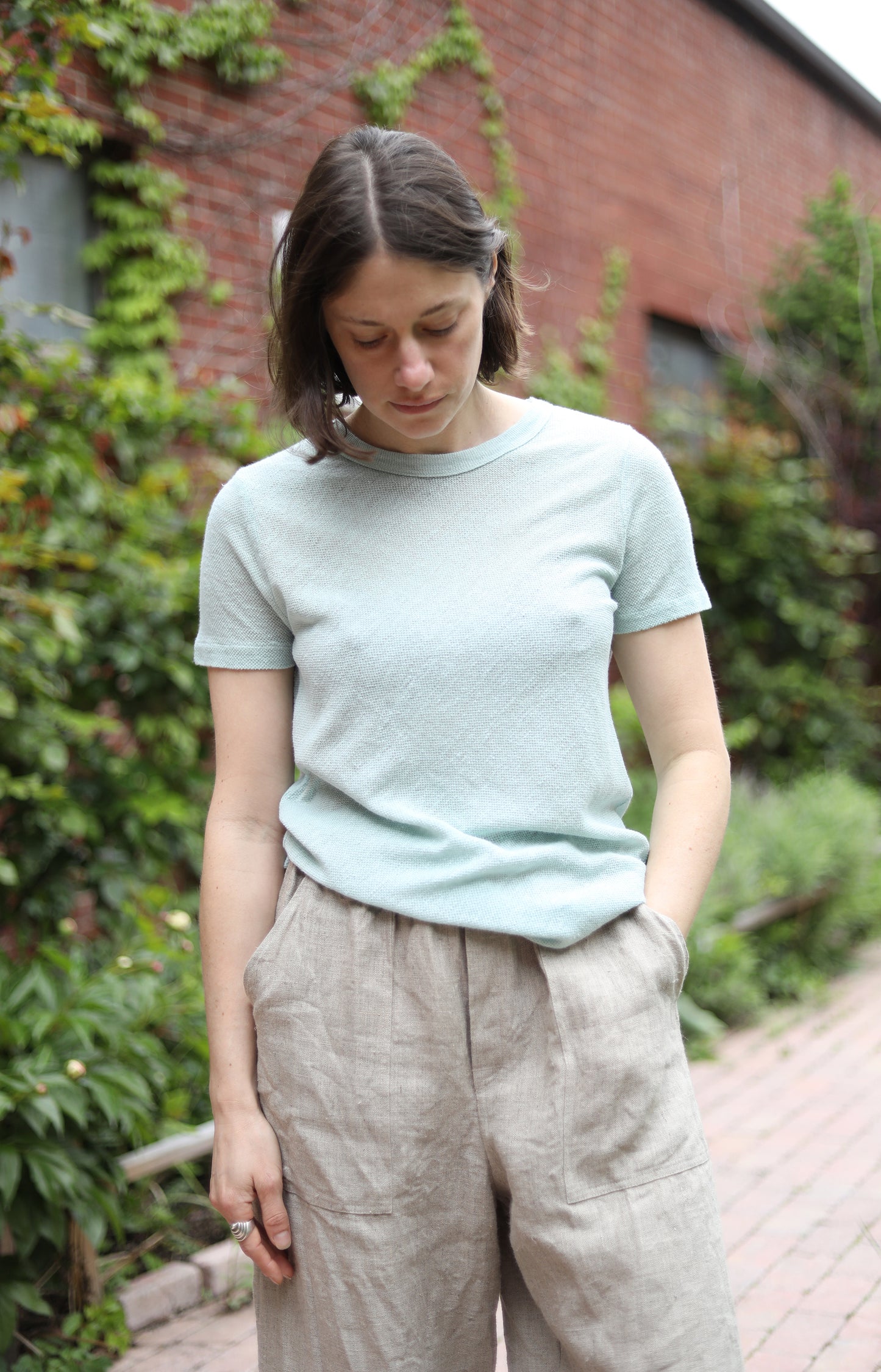 Aqua Hemp Crew Tee