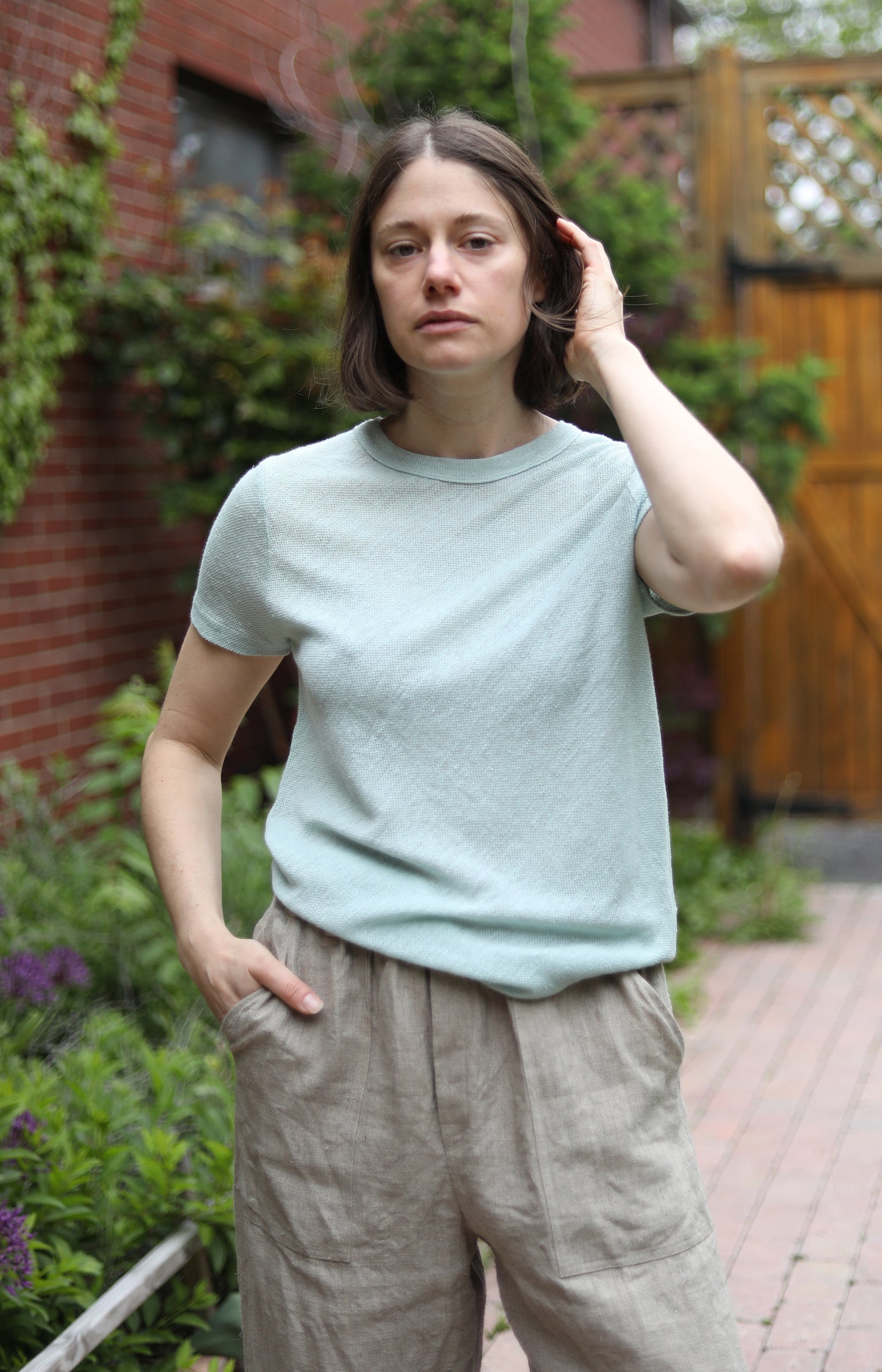 Aqua Hemp Crew Tee