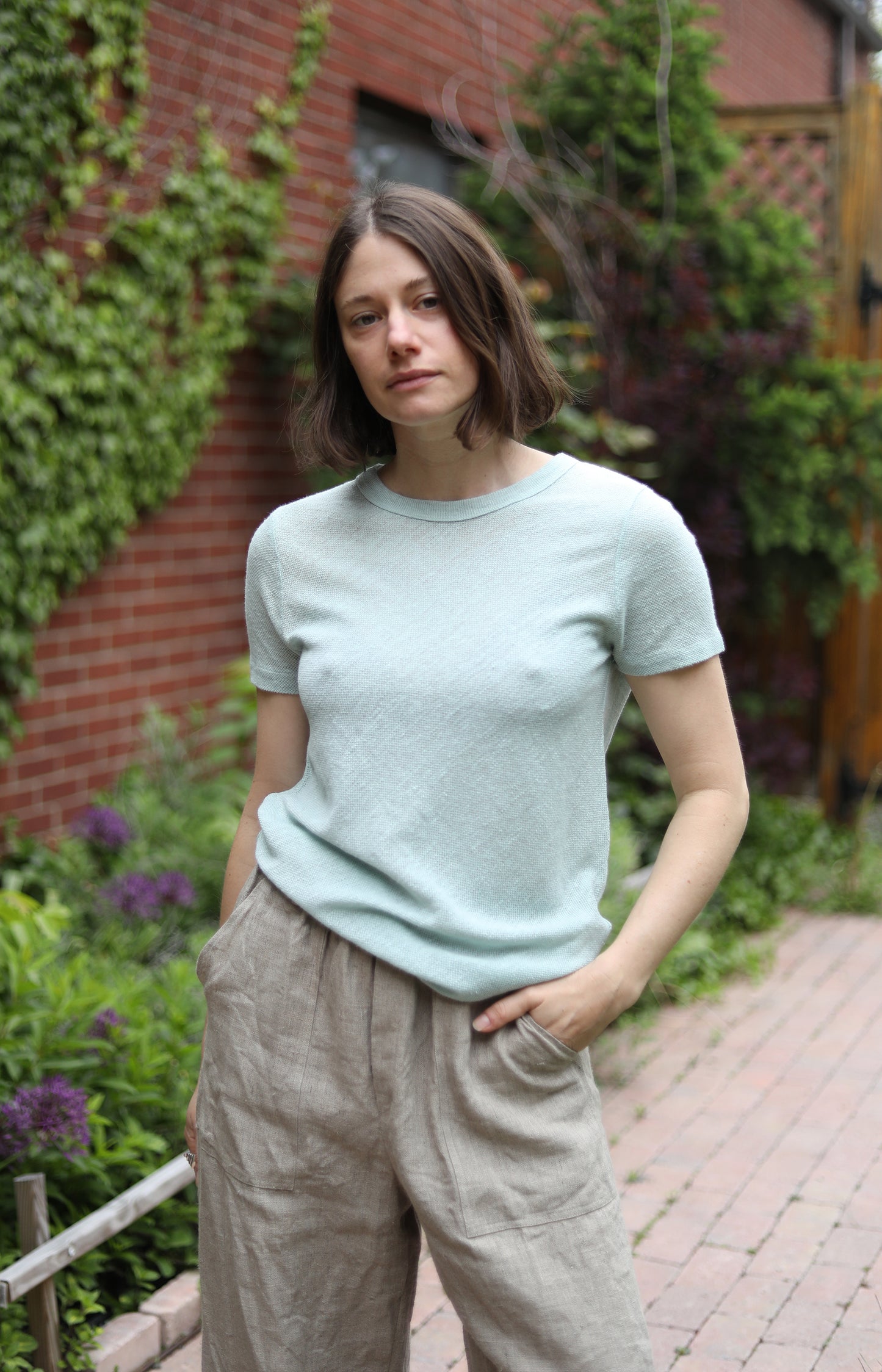 Aqua Hemp Crew Tee