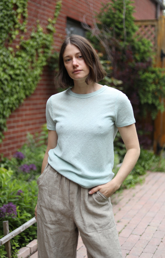 Aqua Hemp Crew Tee