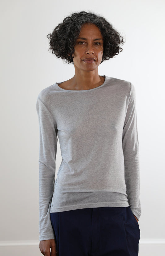 Grey Long Sleeve Jersey Tee
