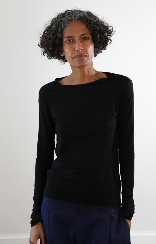 Black Long Sleeve Jersey Tee