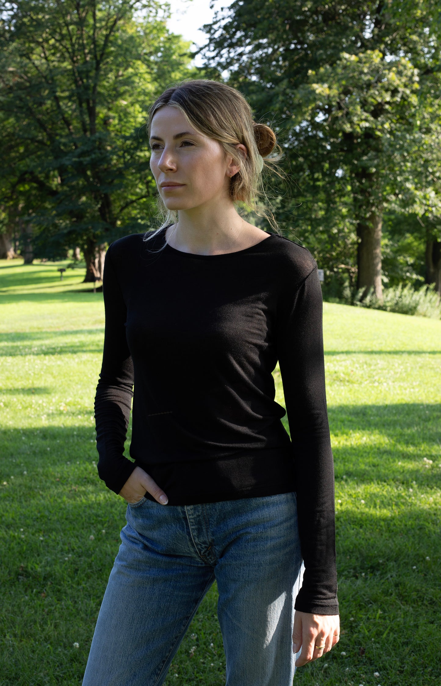 Black Long Sleeve Jersey Tee