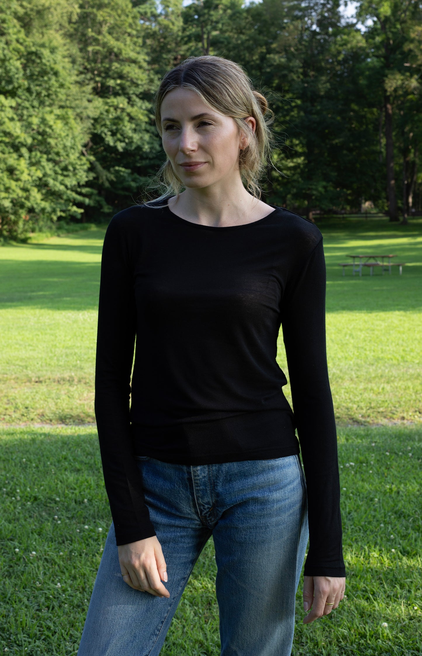 Black Long Sleeve Jersey Tee