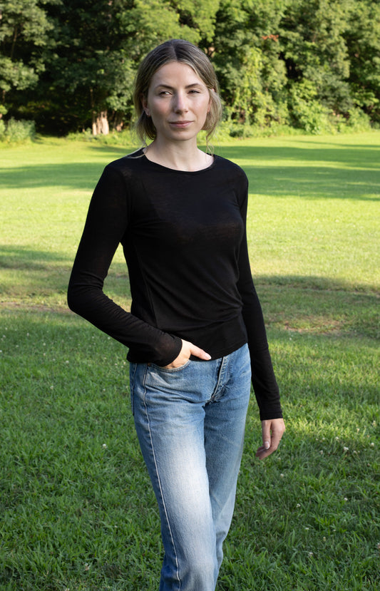 Black Long Sleeve Jersey Tee