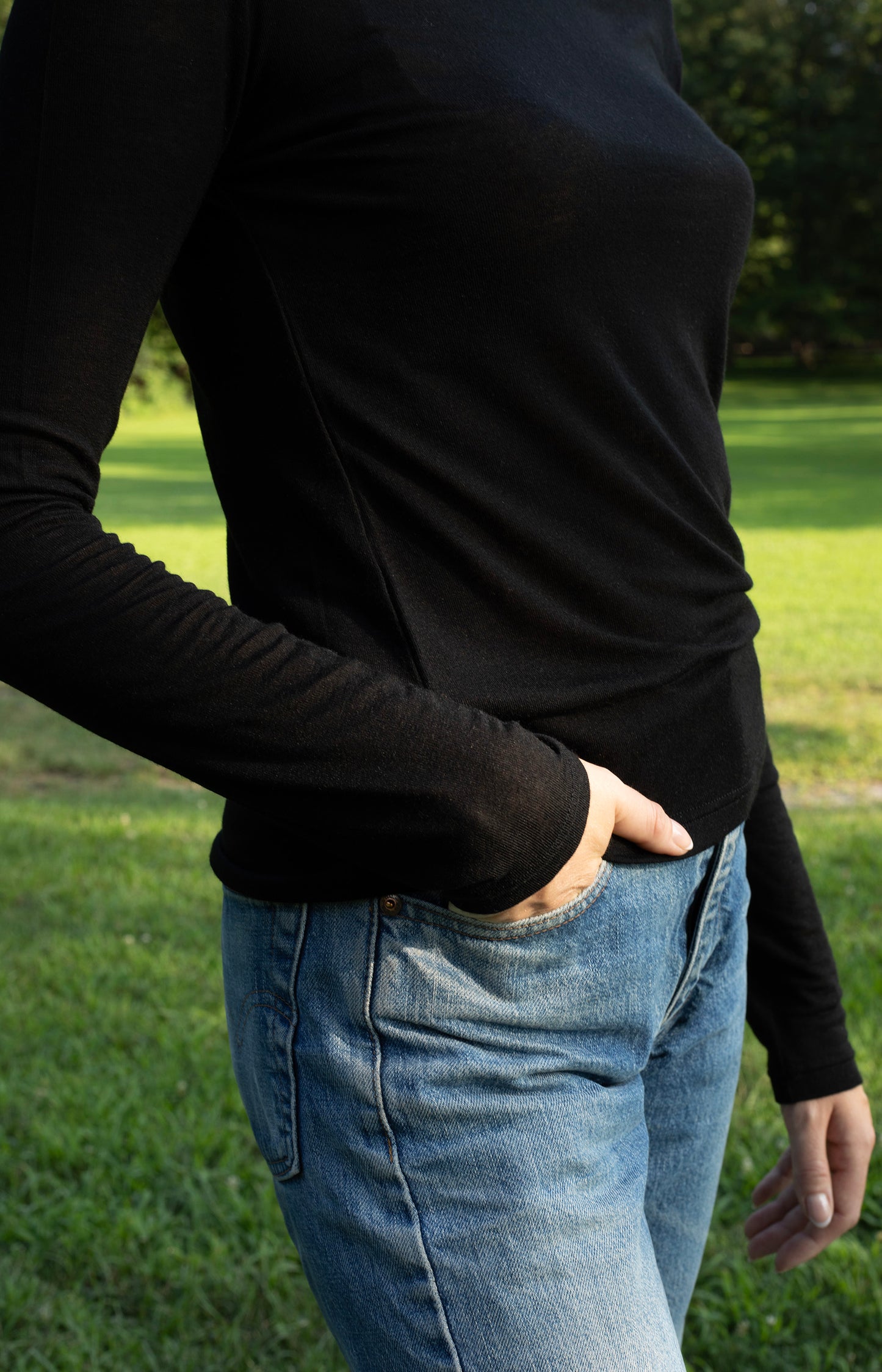 Black Long Sleeve Jersey Tee