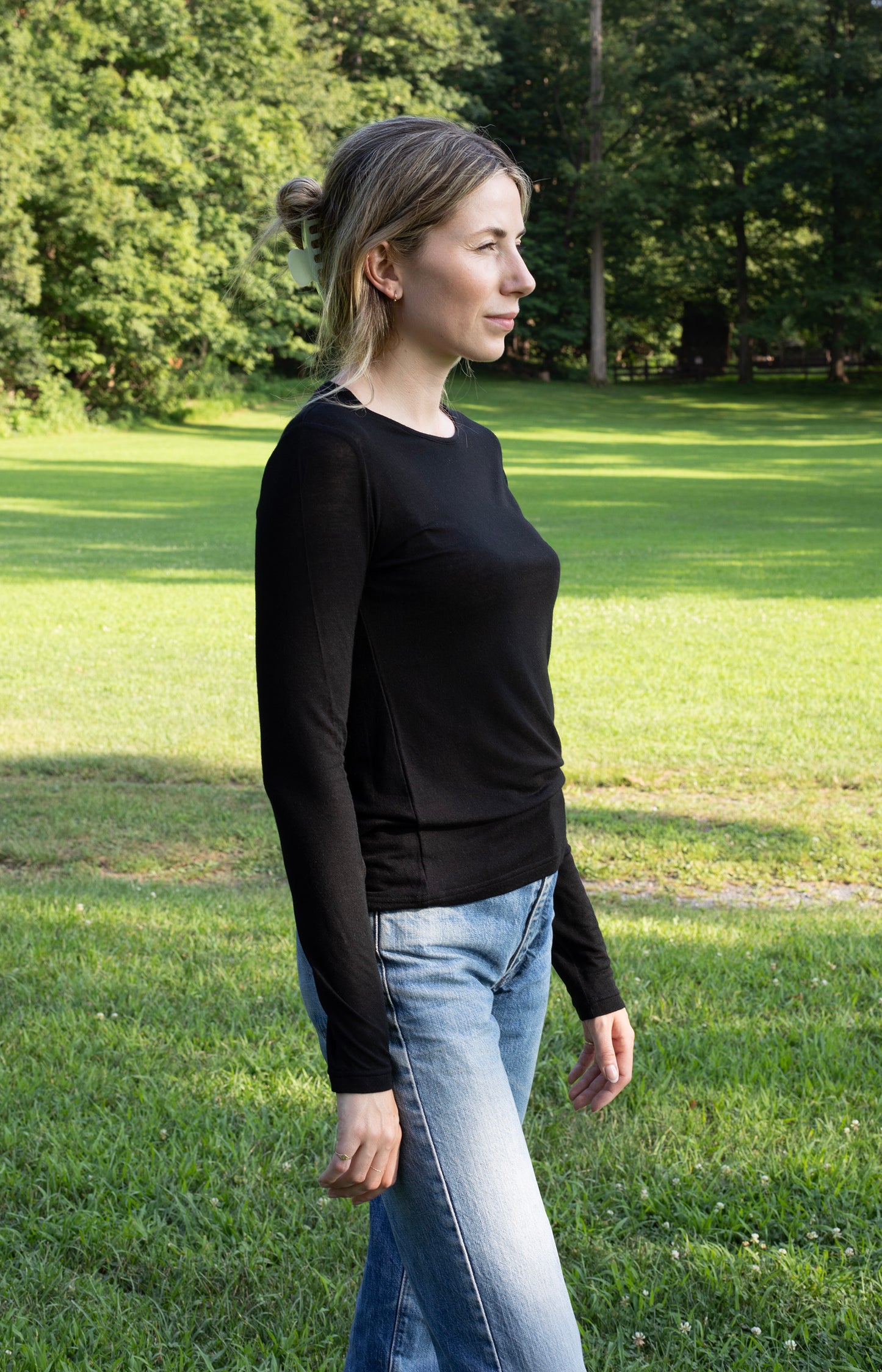 Black Long Sleeve Jersey Tee