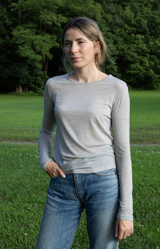 Grey Long Sleeve Jersey Tee