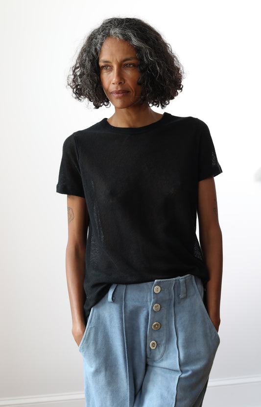 Black Hemp Crew Tee