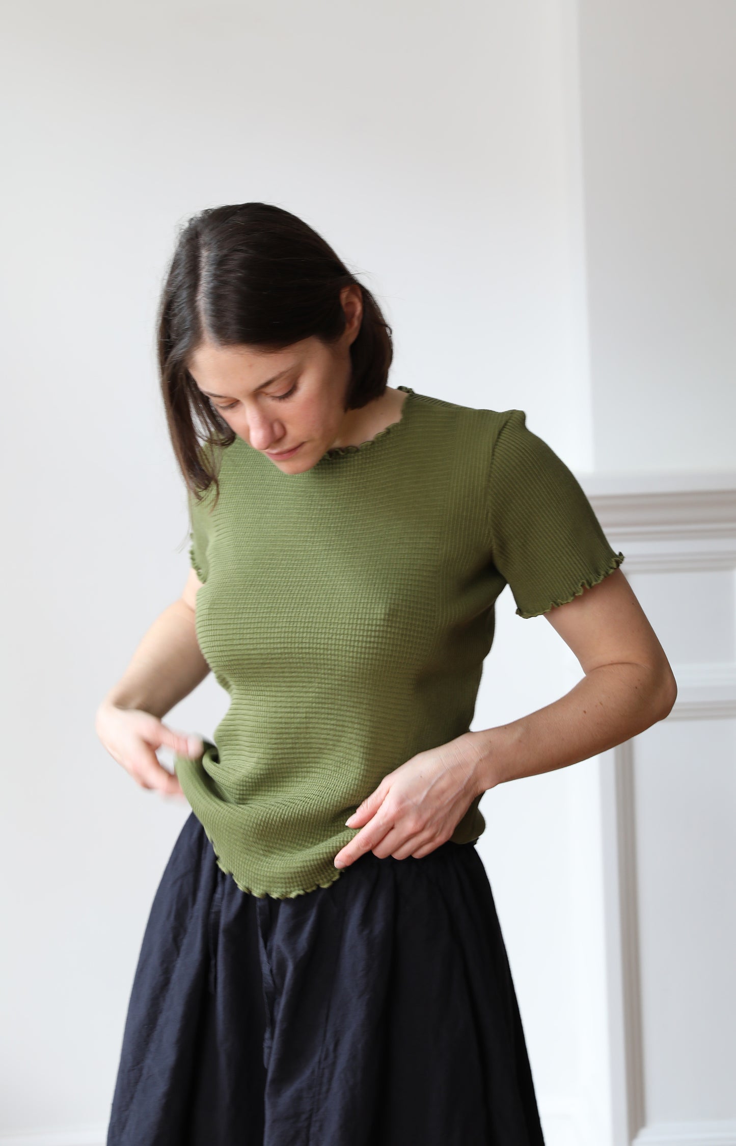 Olive Waffle Short Sleeve Tee