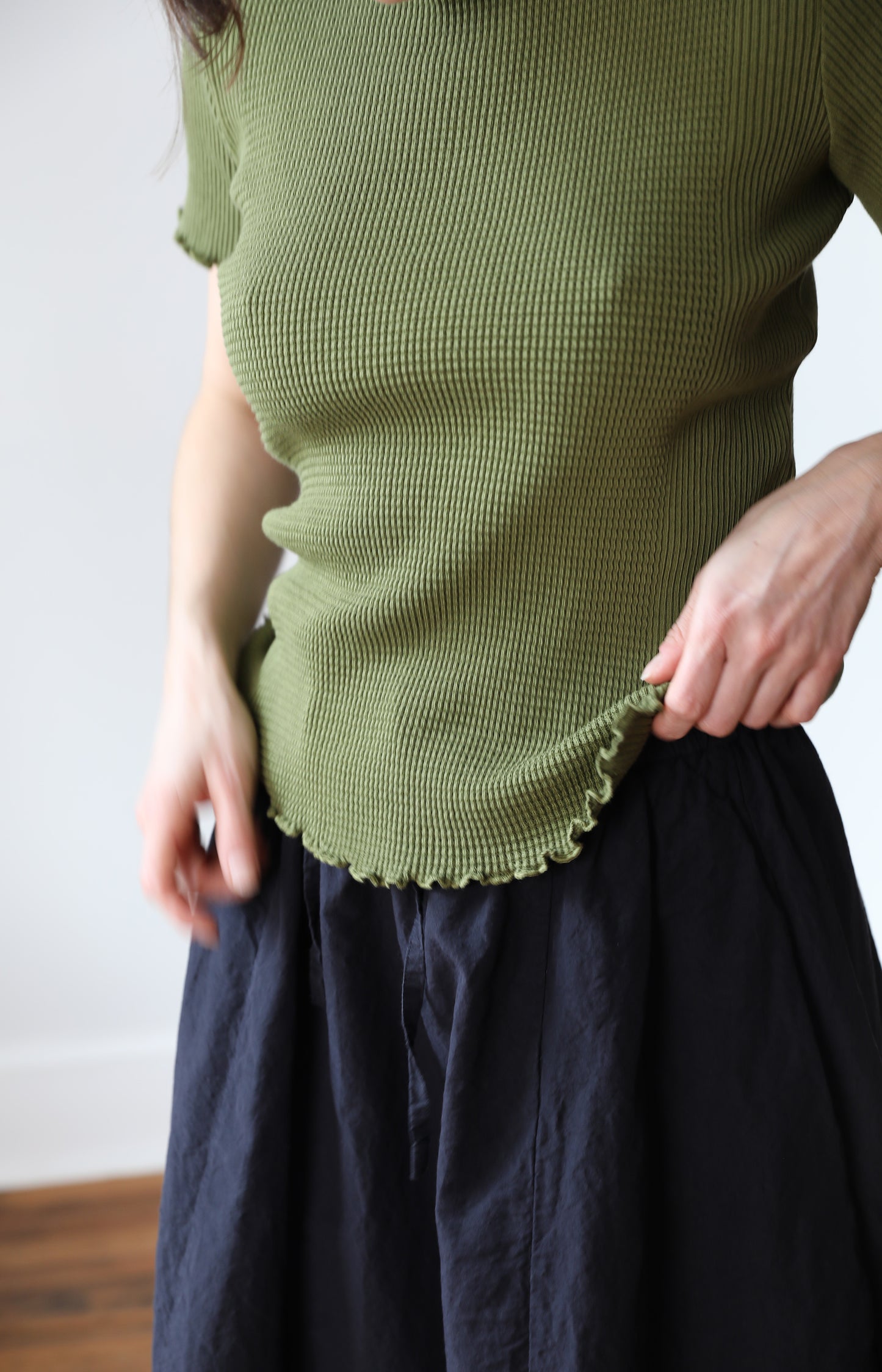 Olive Waffle Short Sleeve Tee