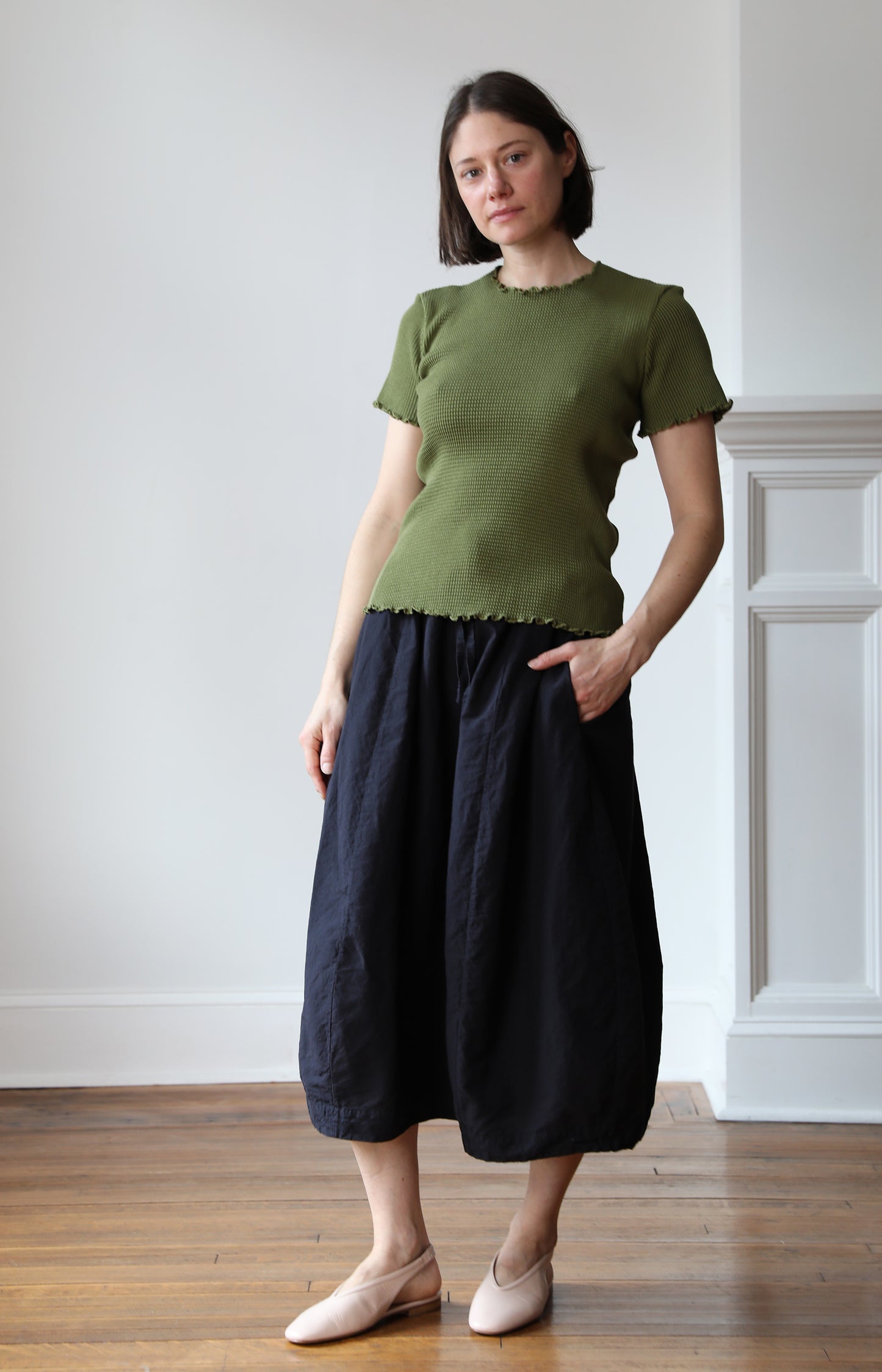 Olive Waffle Short Sleeve Tee