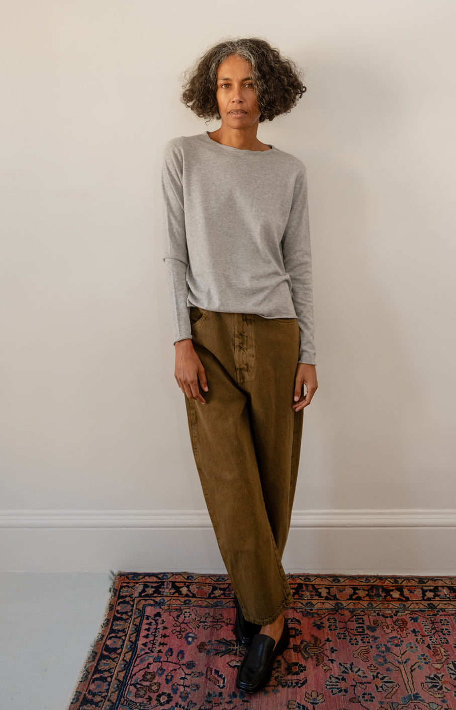 Heather Grey Cotton Cashmere Tee