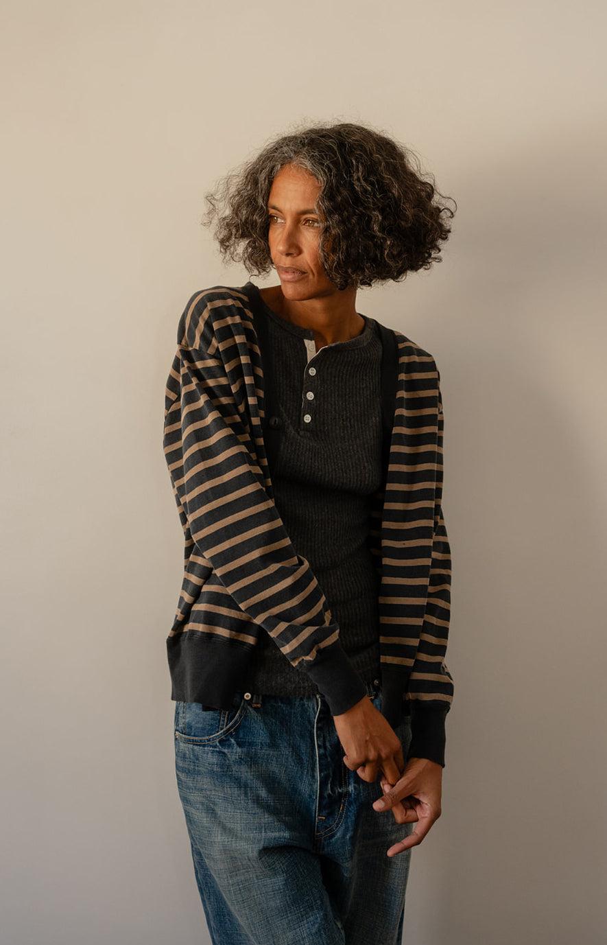 Striped Cotton Cardigan