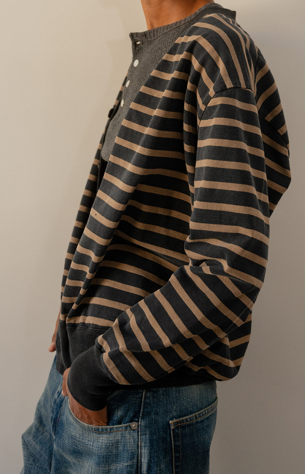Striped Cotton Cardigan