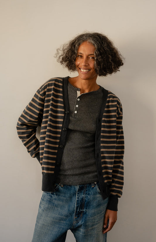 Striped Cotton Cardigan