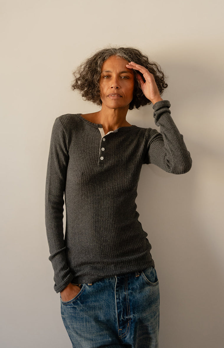 Cotton Gauze Henley
