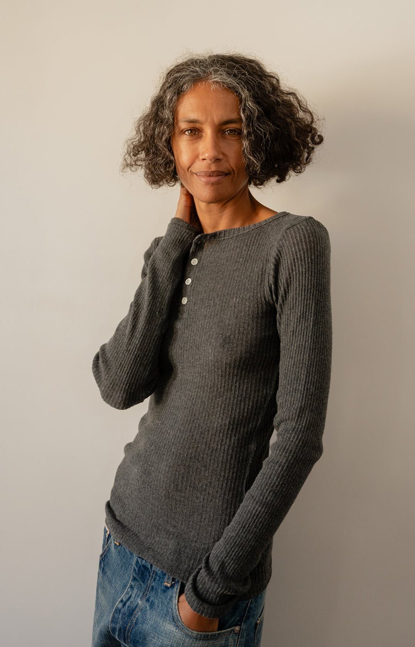 Cotton Gauze Henley