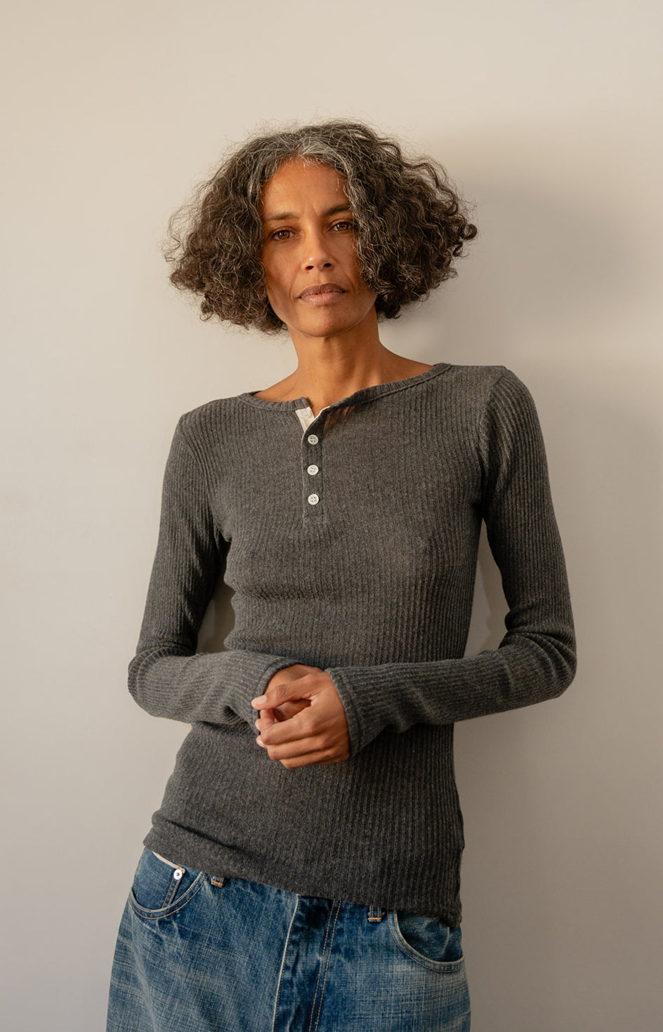 Cotton Gauze Henley