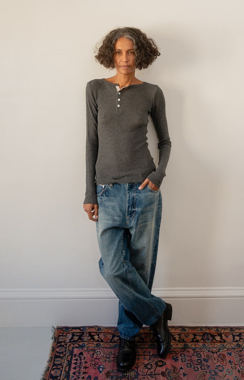 Cotton Gauze Henley