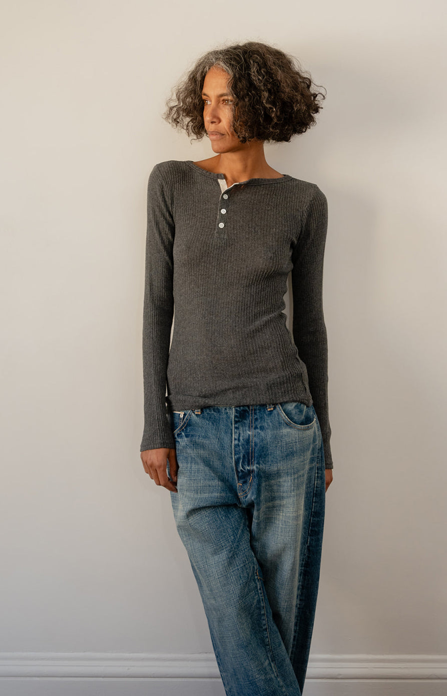 Cotton Gauze Henley