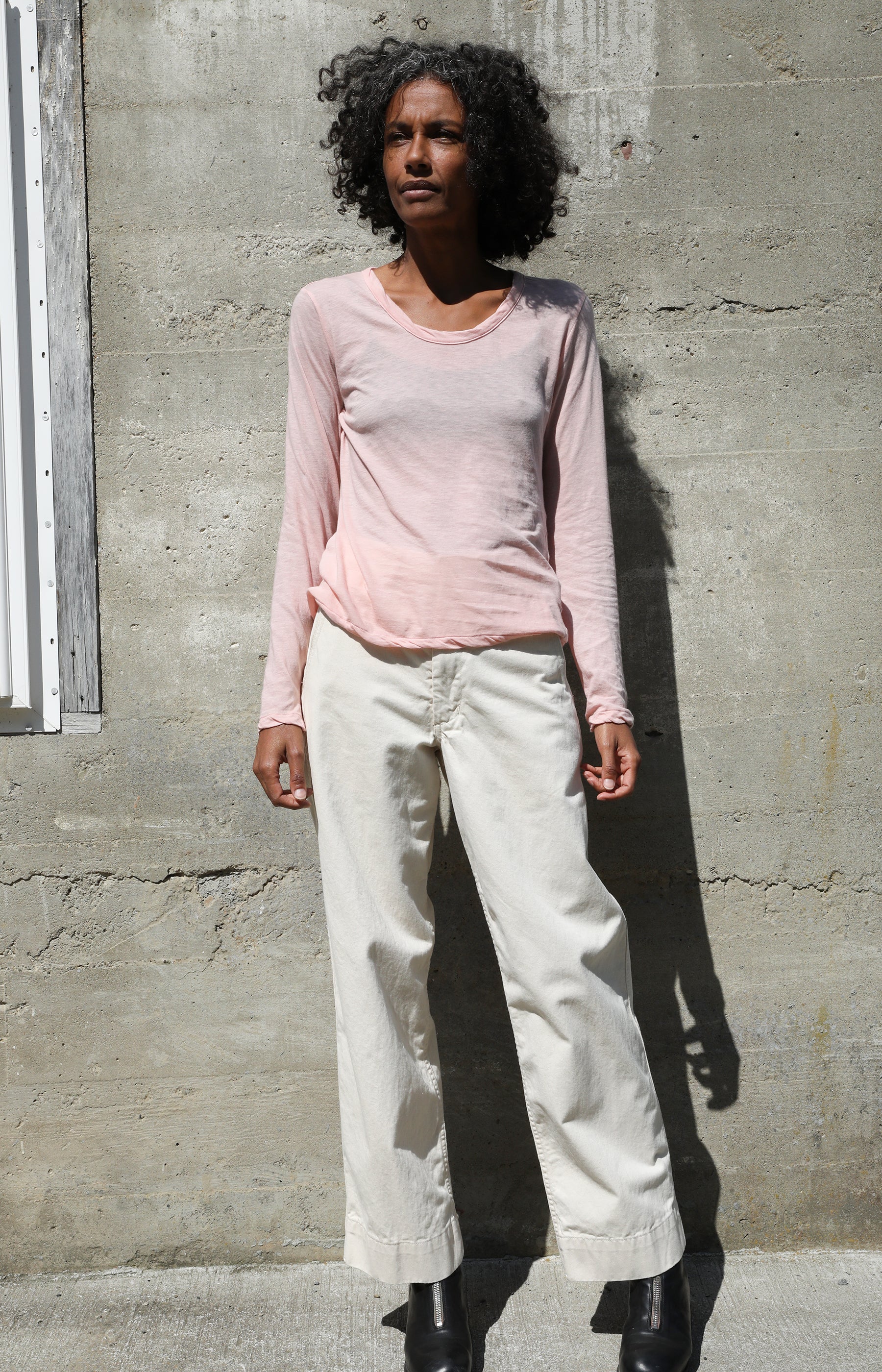 Pink Taupe Jersey Crew Tee