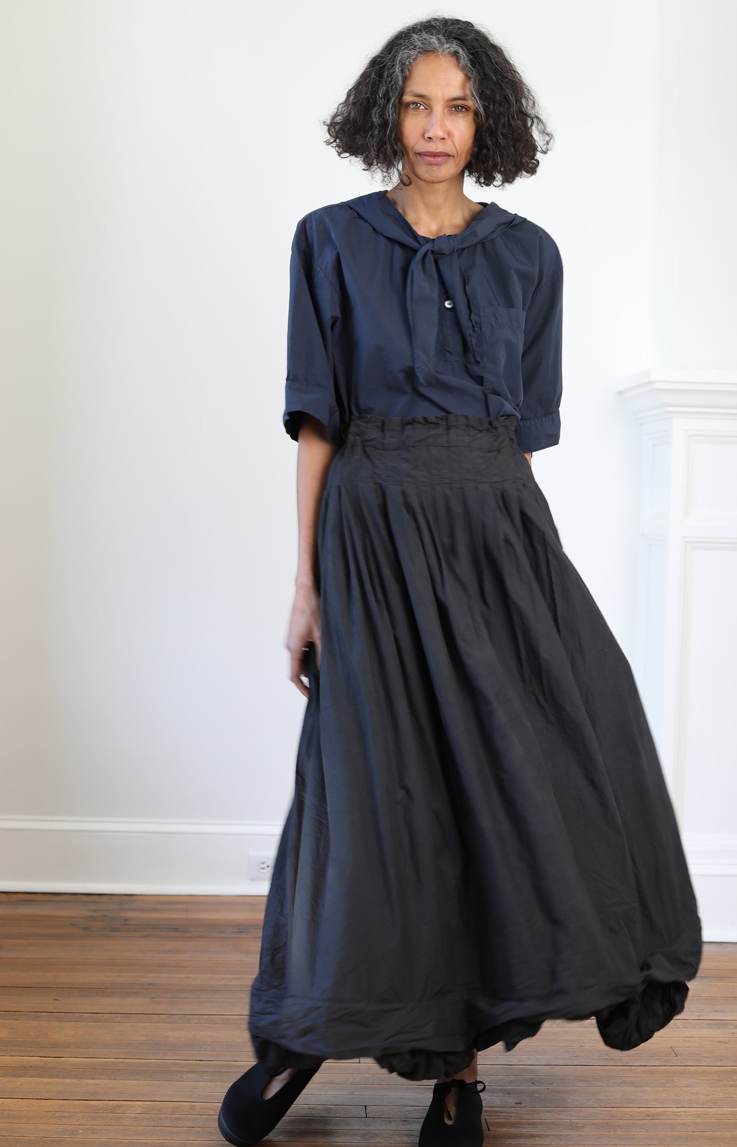 Black Cotton Sunflower Skirt