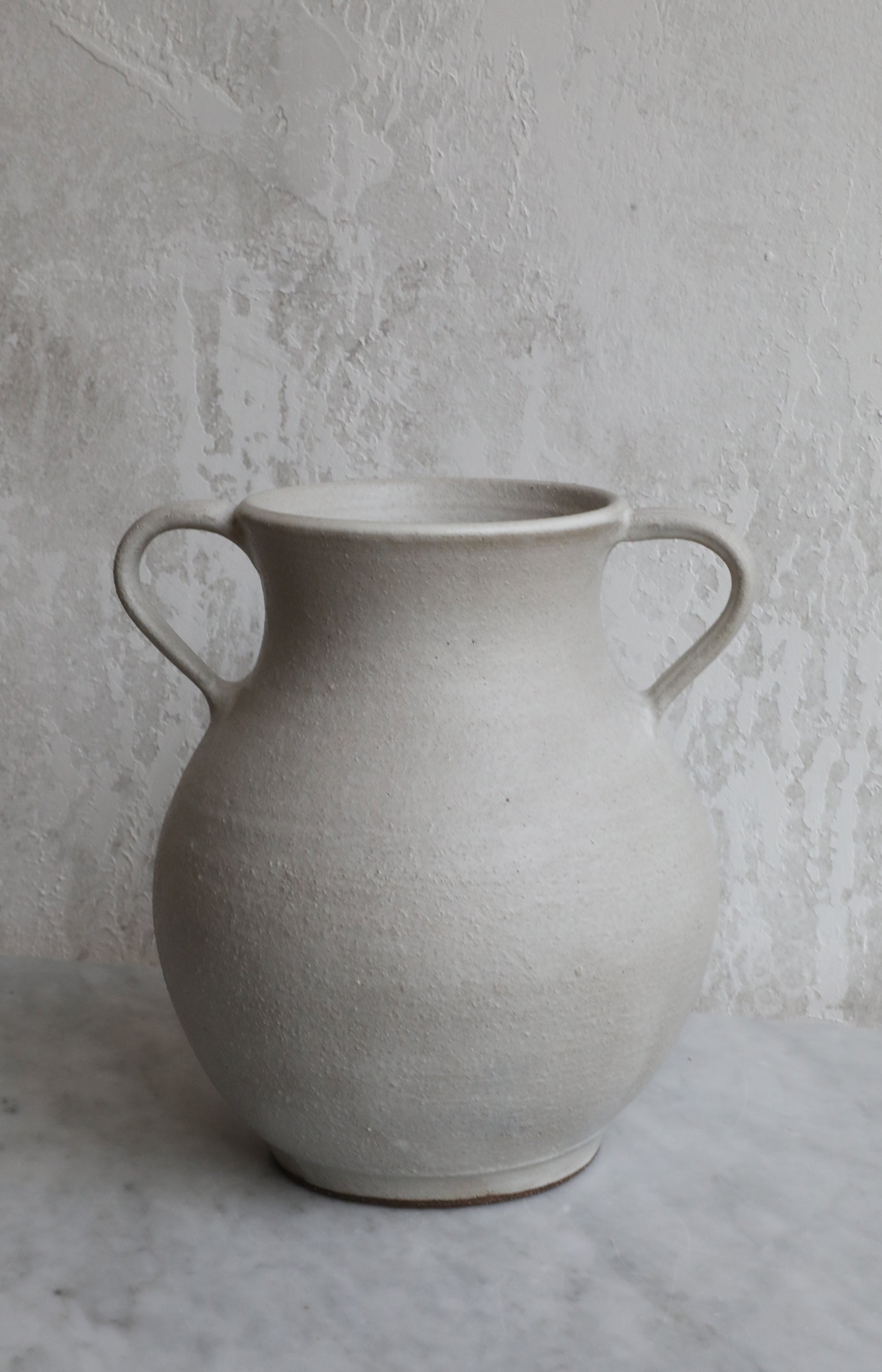Grey Ceramic Double Handled Vase