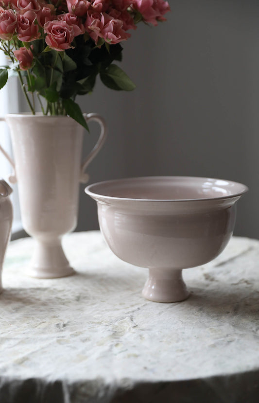 Glossy Blush Footed Bowl