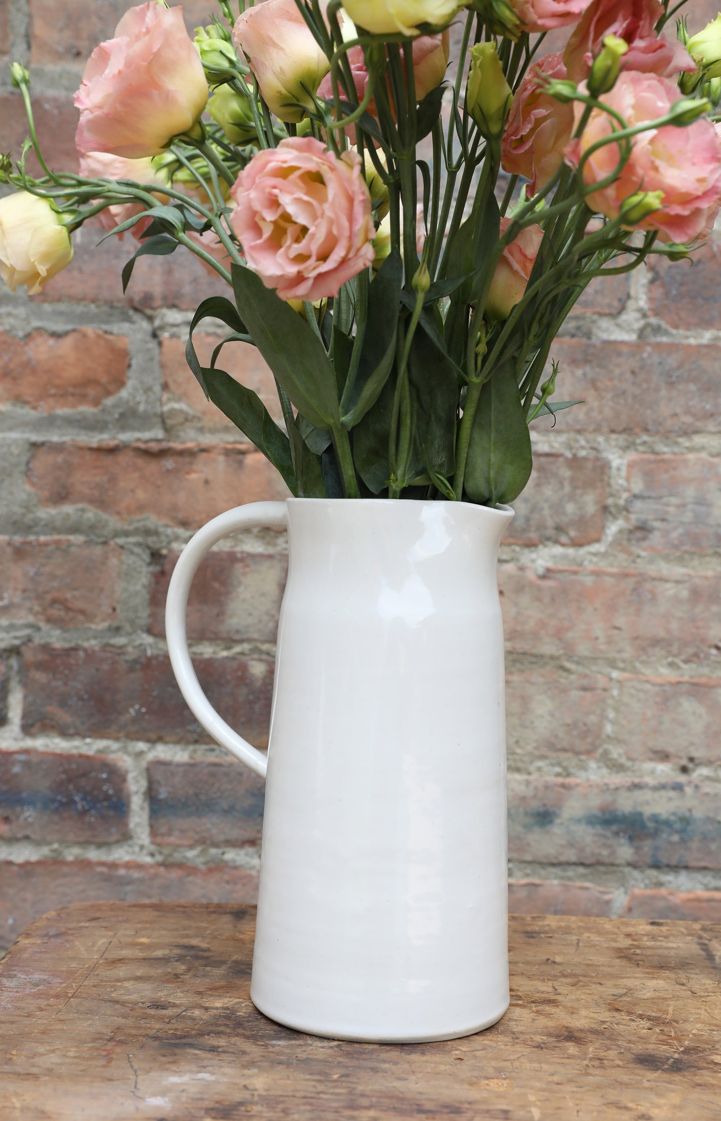 Shiny Ivory Ceramic Pitcher