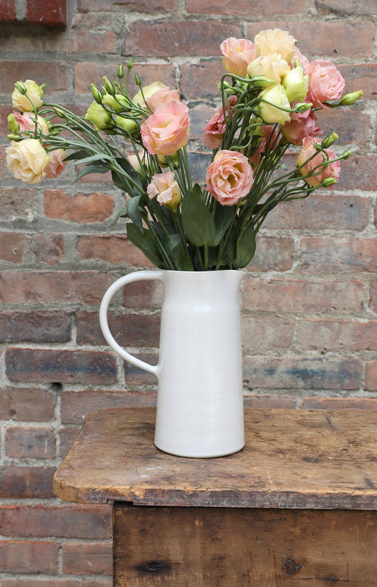 Shiny Ivory Ceramic Pitcher