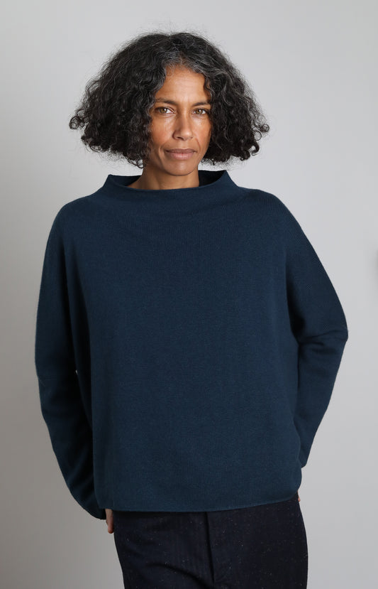 Petrol Mock Neck Sweater