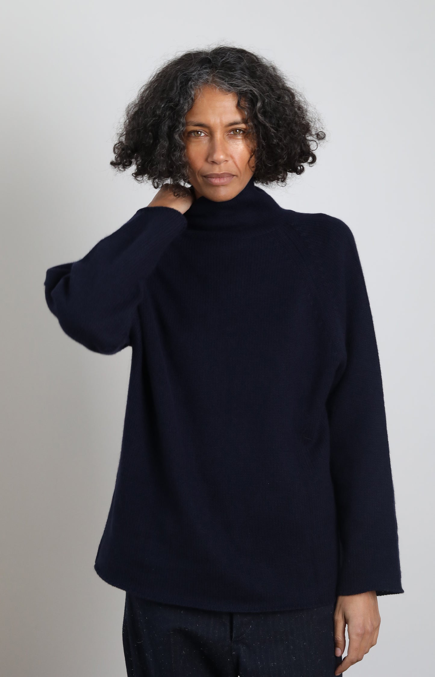 Dark Navy Roll Neck Sweater