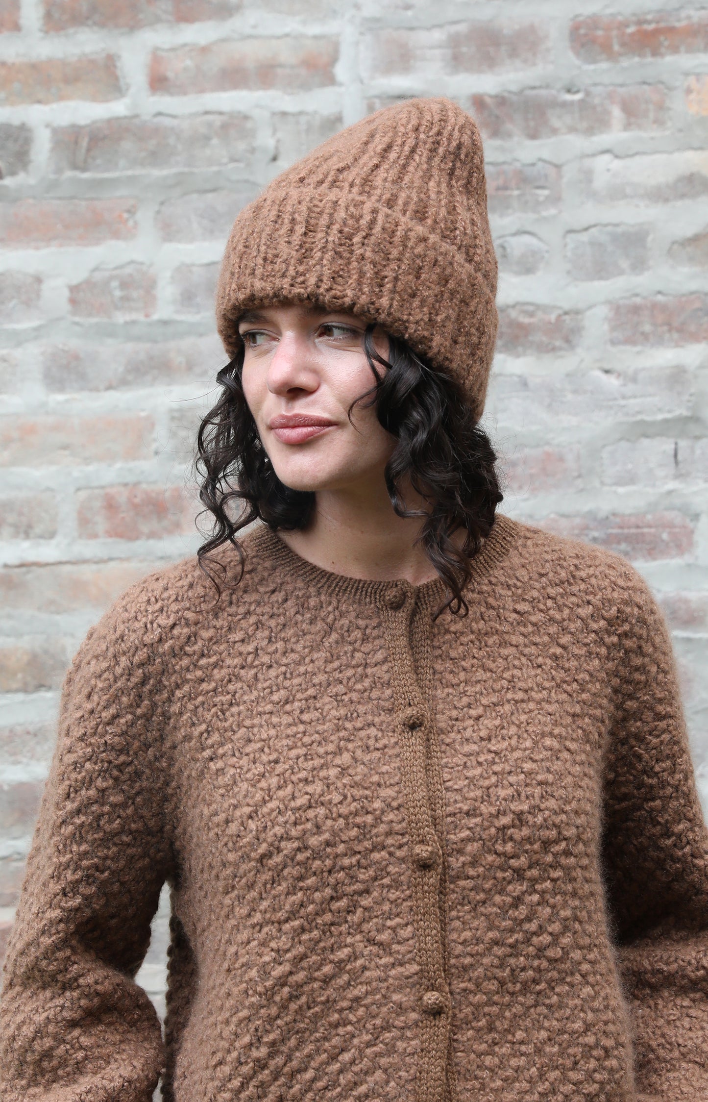 Cognac Cashmere & Silk Patti Beanie