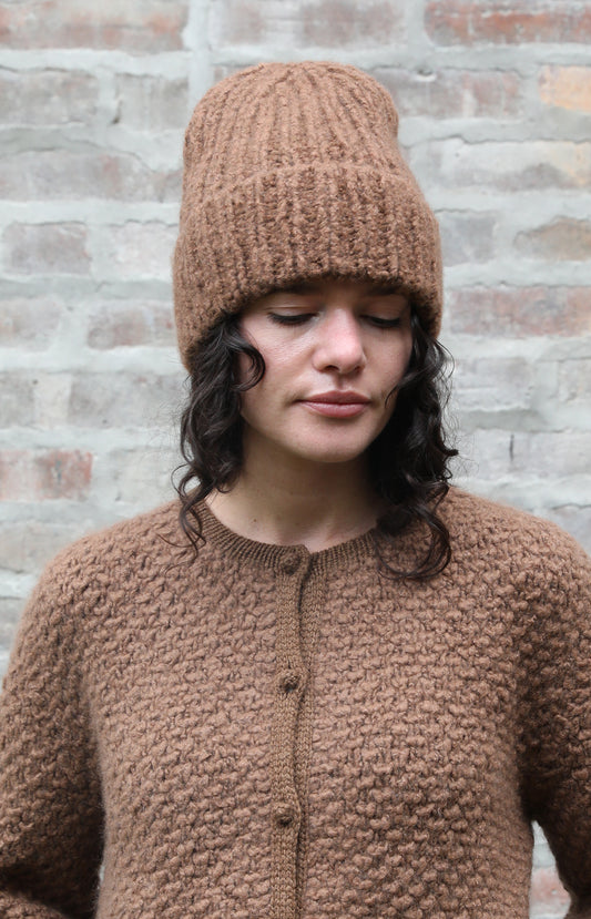 Cognac Cashmere & Silk Patti Beanie