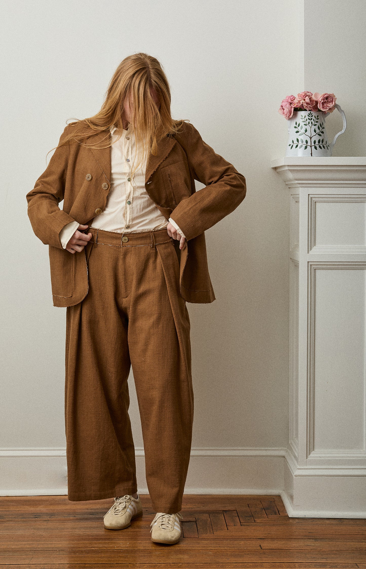 Ochre Pinstripe Kassel Trousers