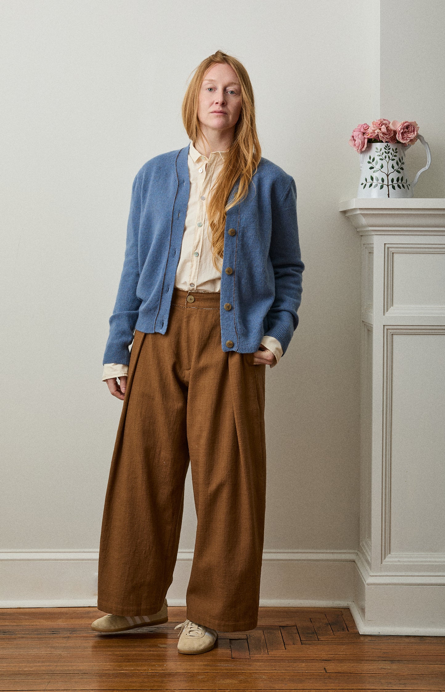 Ochre Pinstripe Kassel Trousers