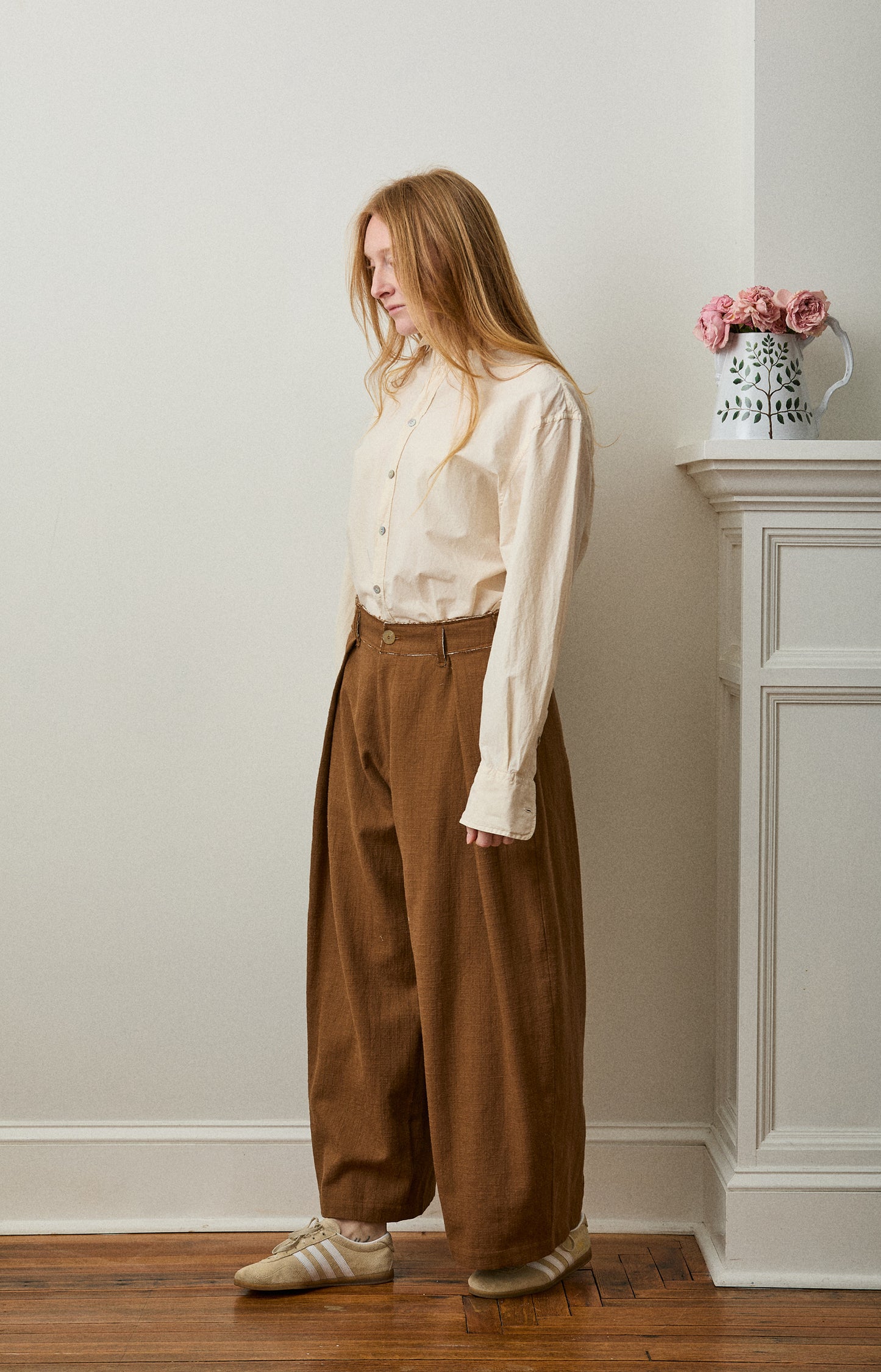 Ochre Pinstripe Kassel Trousers