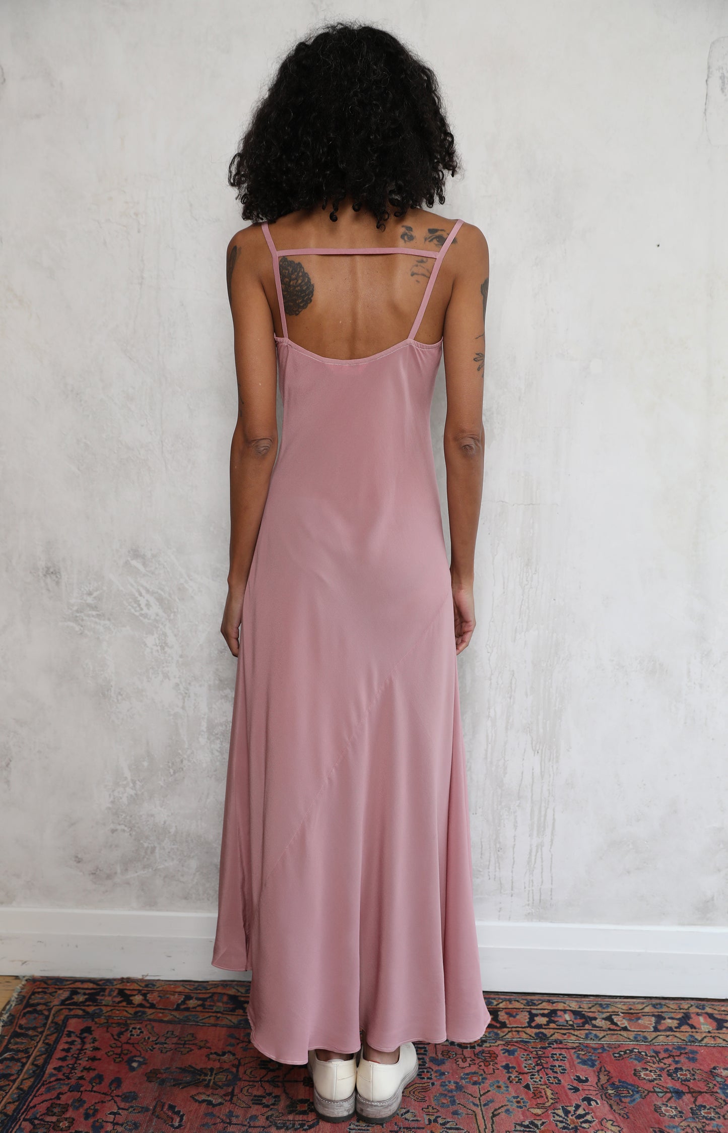 Rose Silk Slip Dress