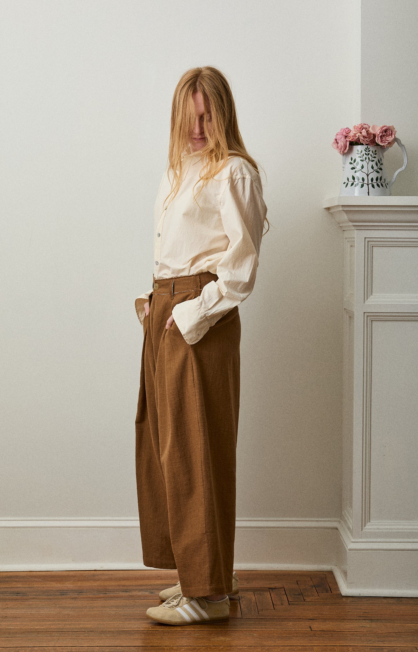 Ochre Pinstripe Kassel Trousers