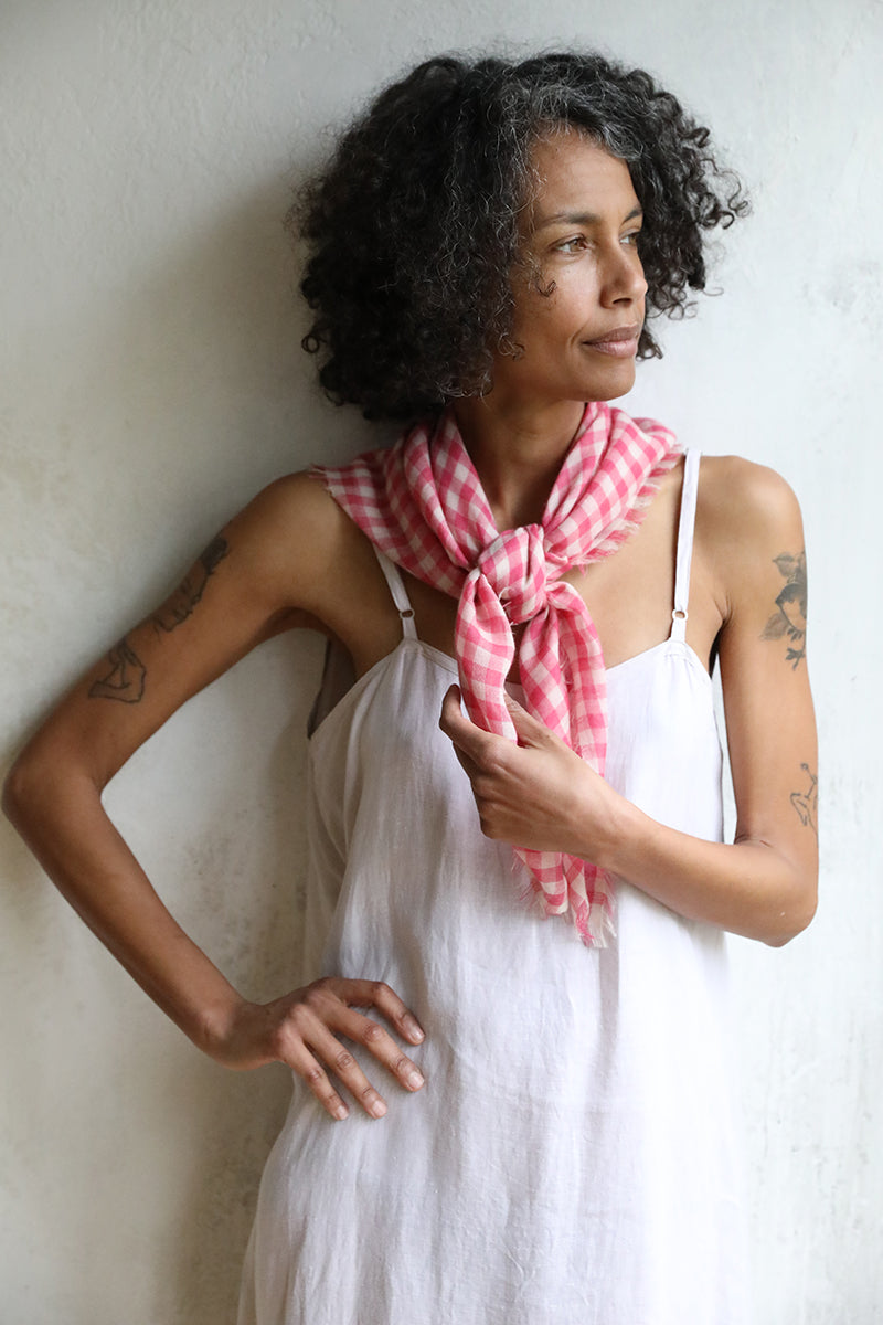 Fairy Slipper & Ivory Lightweight Cashmere Scarf