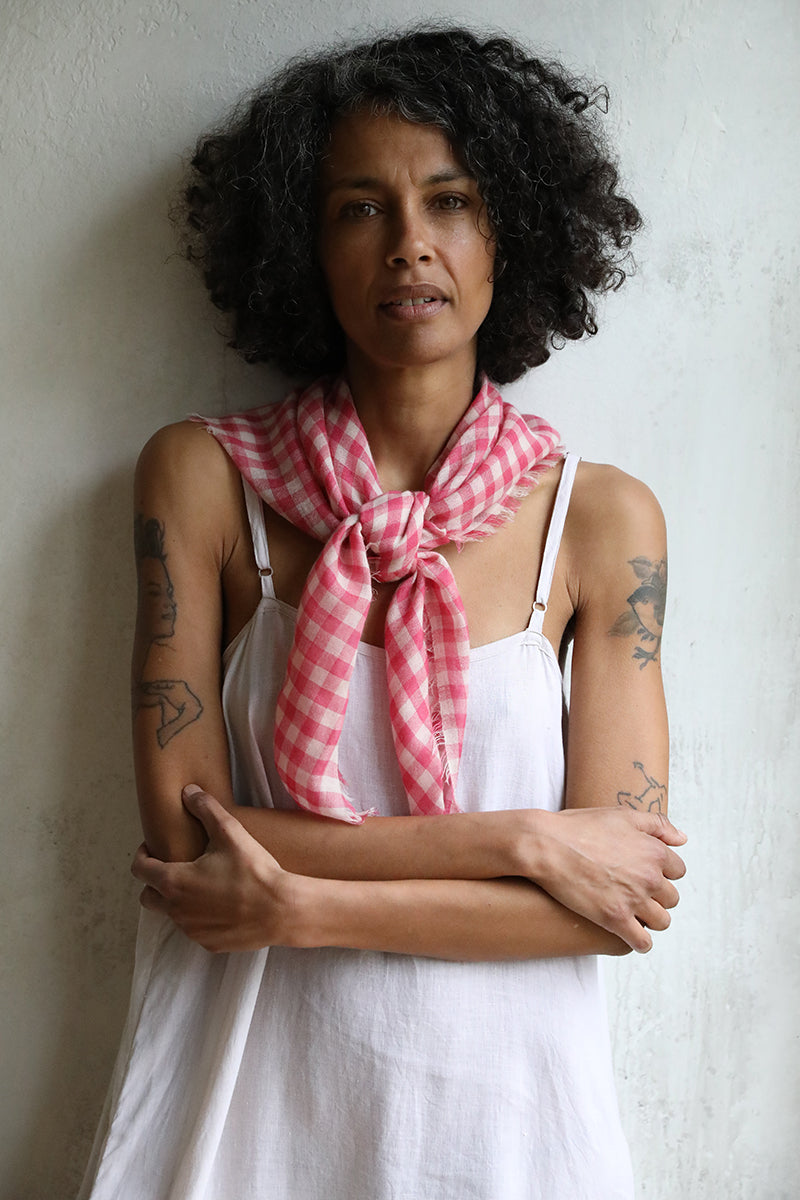 Fairy Slipper & Ivory Lightweight Cashmere Scarf